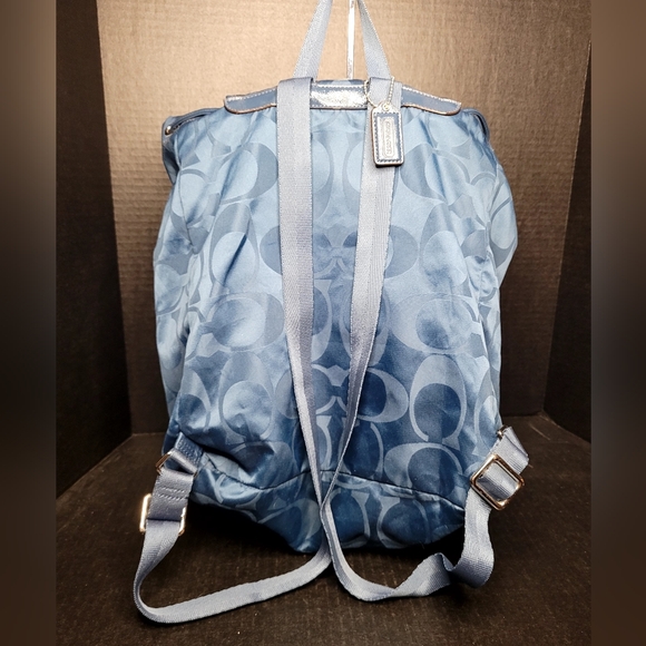 Coach Signature C's Nylon Getaway Backpack Teal # E1457-F30781 - Picture 2 of 14